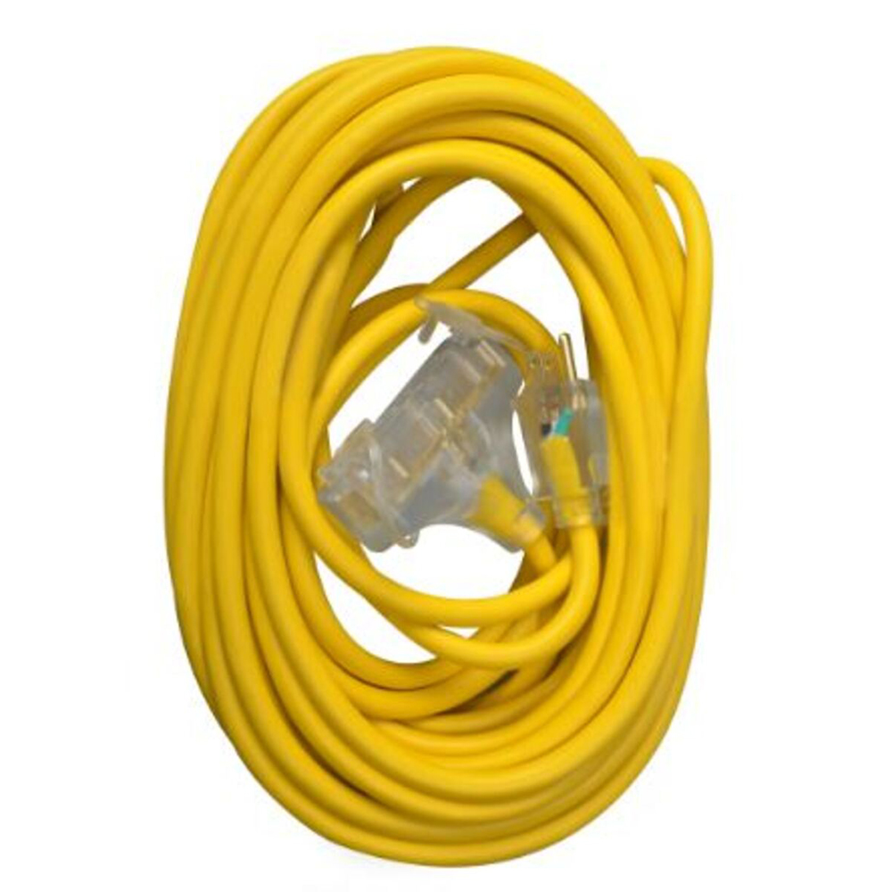Southwire 12-3 Heavy-Duty SJTW General Purpose 3-Outlet Extension Cord - 50 feet Long from GME Supply